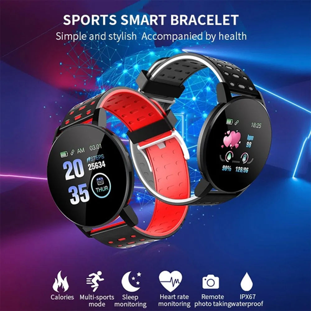Vibe Geeks Bluetooth Smartwatch Blood Pressure Monitor Unisex and Fitness Tracker- USB Charging-3