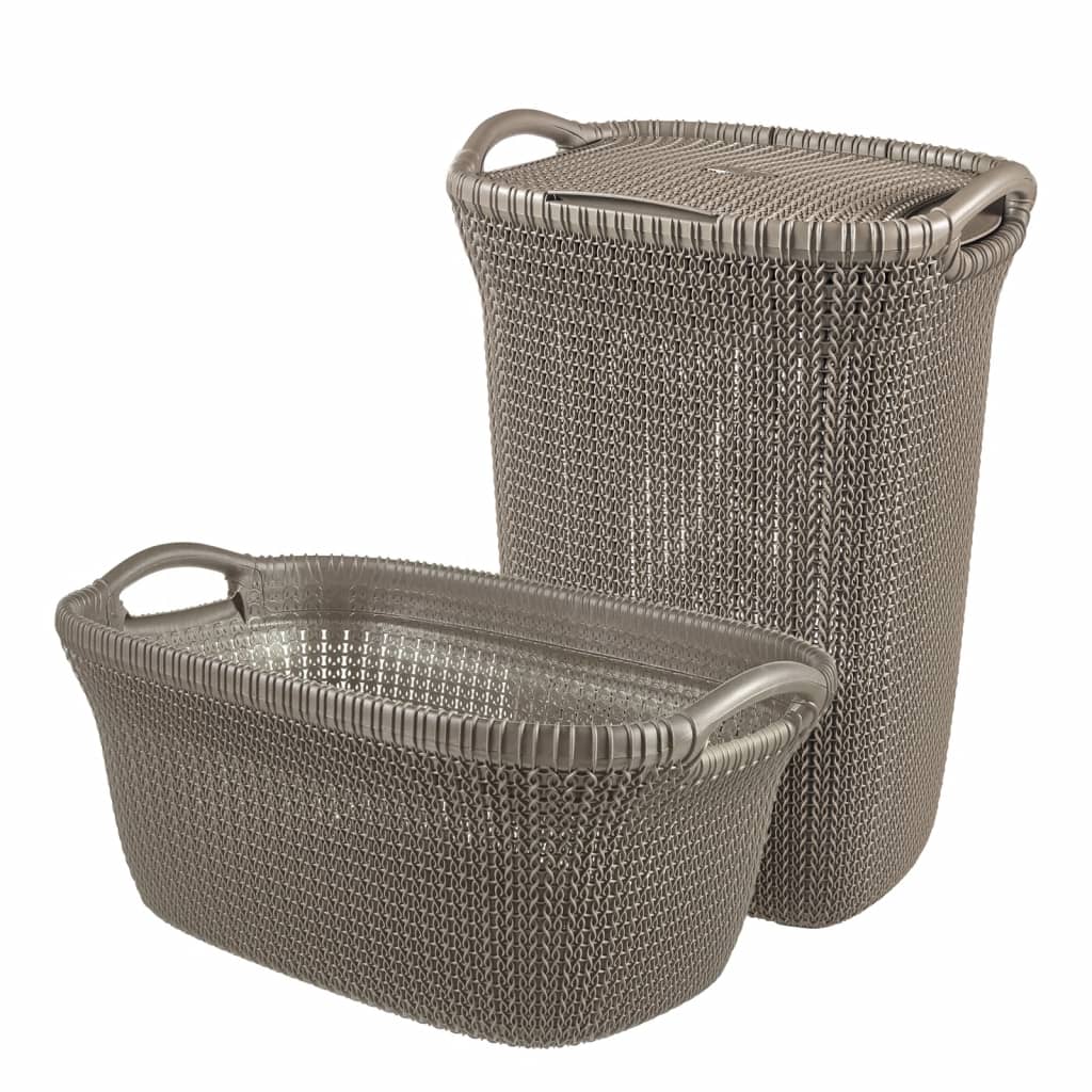 Wasmand Knit 40 L metallic bruin