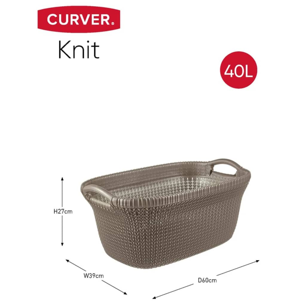 Wasmand Knit 40 L metallic bruin