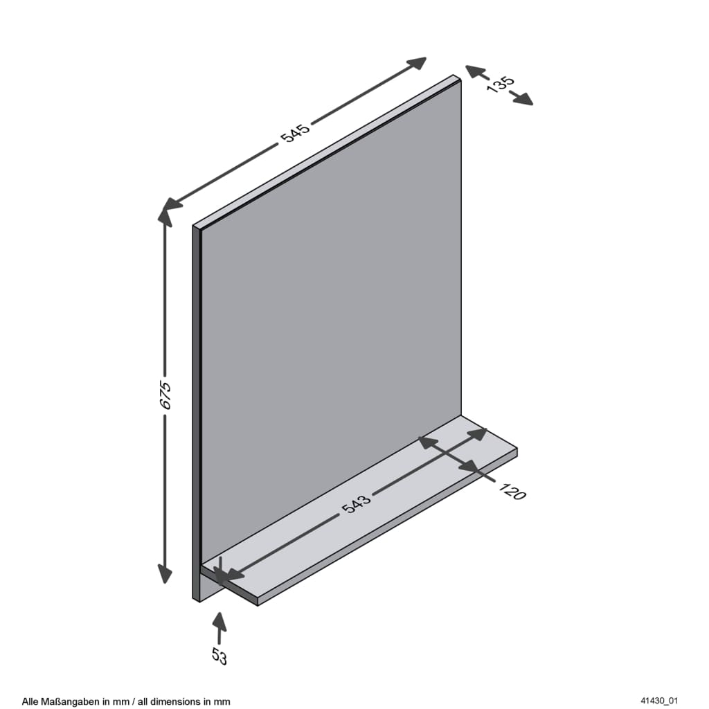 Wandspiegel met schap 54,5x13,5x67,5 cm artisan eiken