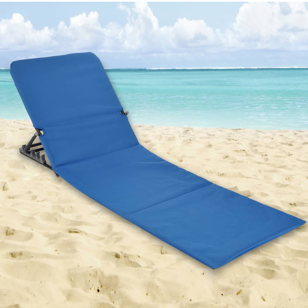 Strandmat stoel opvouwbaar PVC blauw