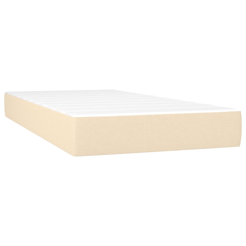 Boxspring met matras en LED stof crèmekleurig 100x200 cm