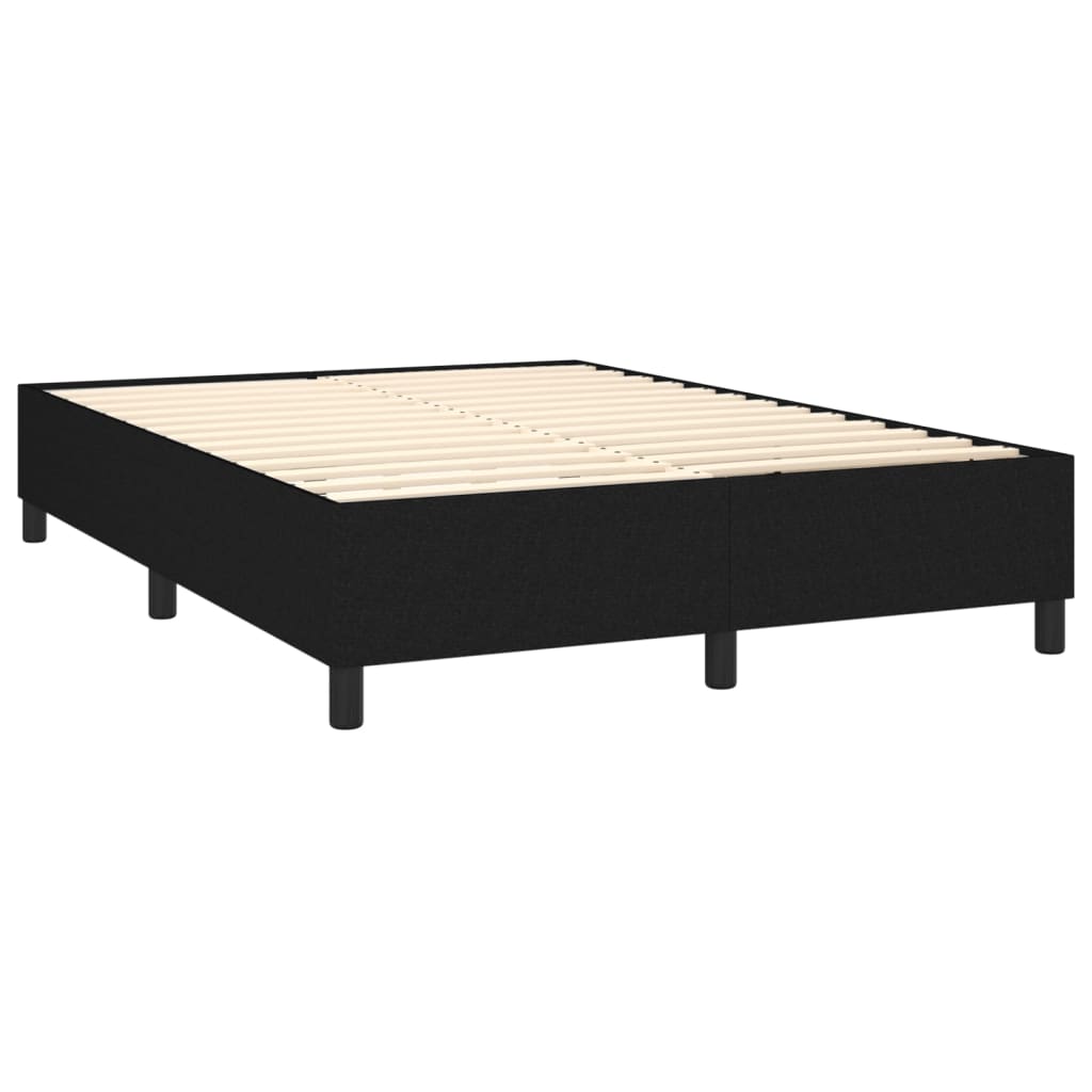 Boxspring met matras en LED stof zwart 140x200 cm