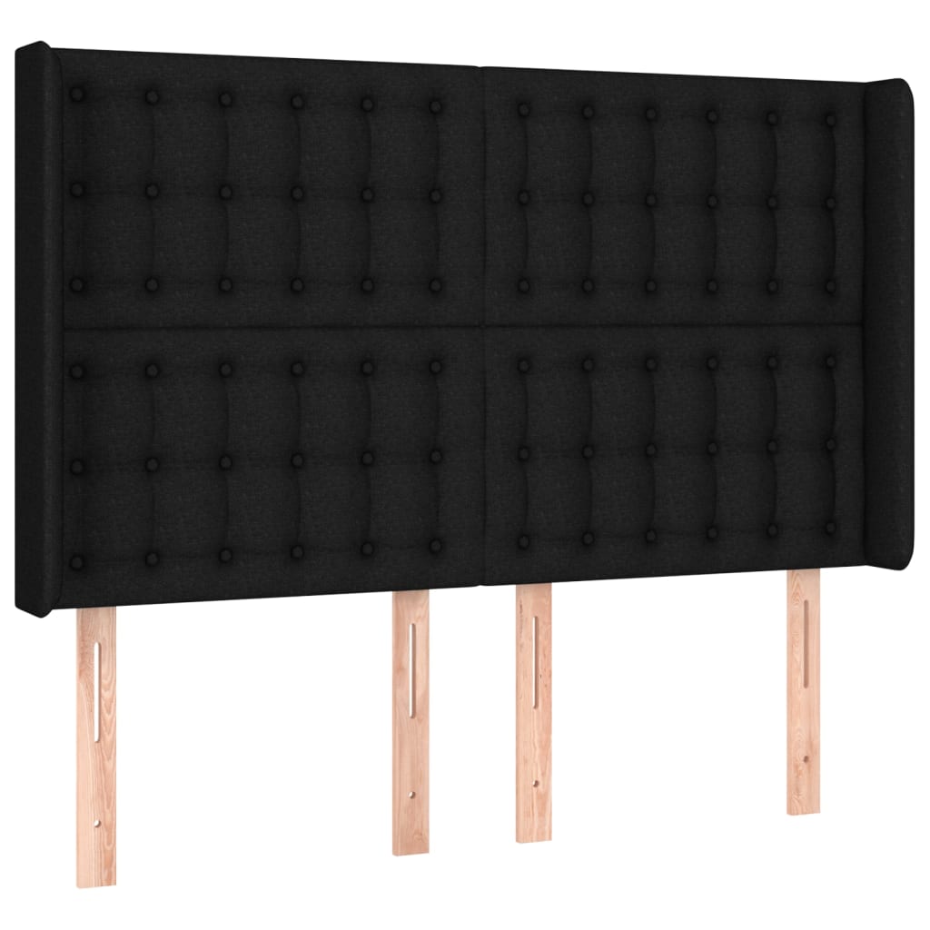 Boxspring met matras en LED stof zwart 140x200 cm