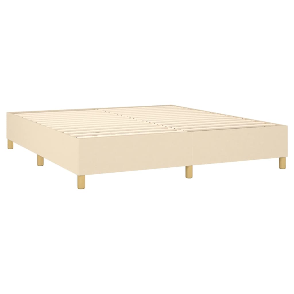 Boxspring met matras en LED stof crèmekleurig 160x200 cm