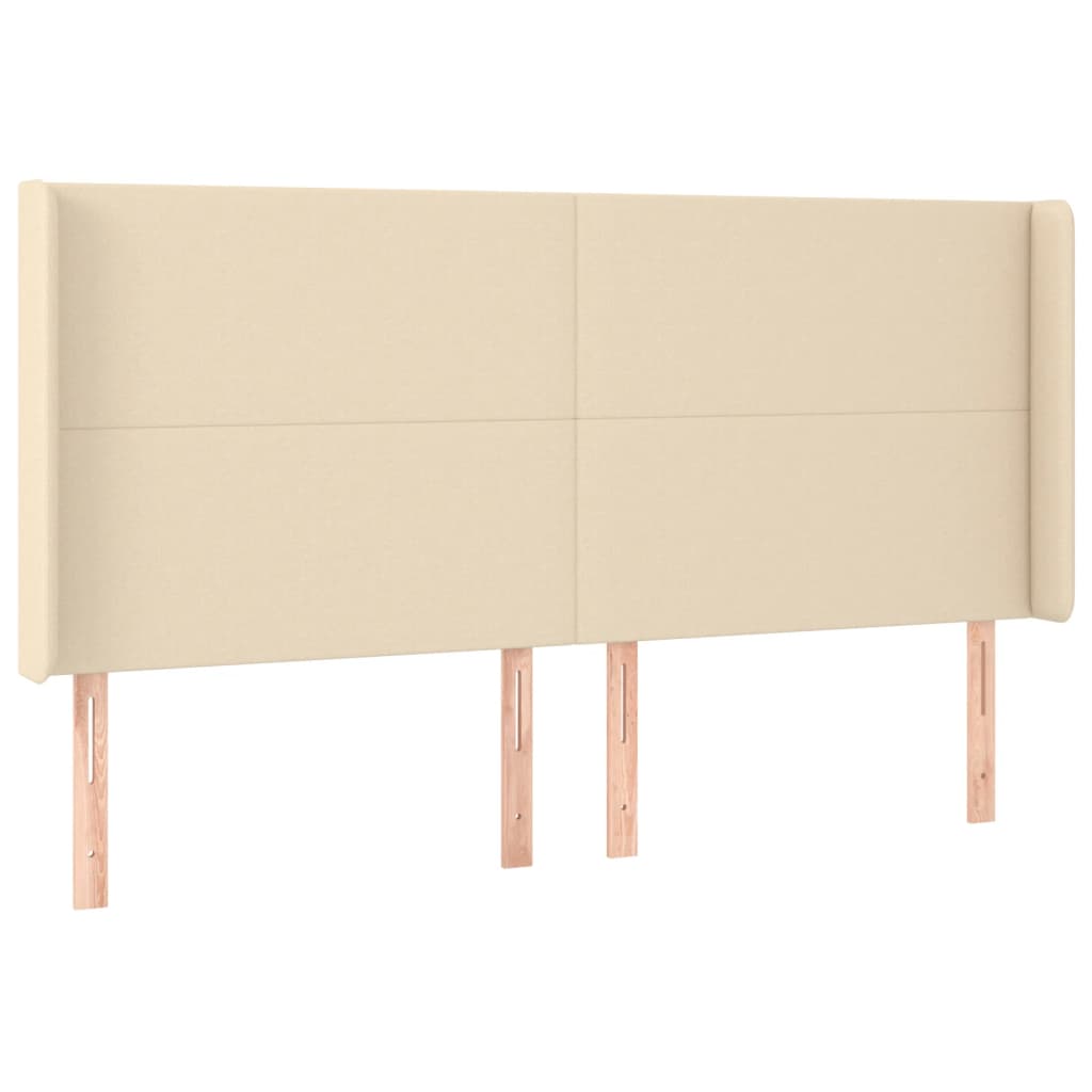 Boxspring met matras en LED stof crèmekleurig 160x200 cm
