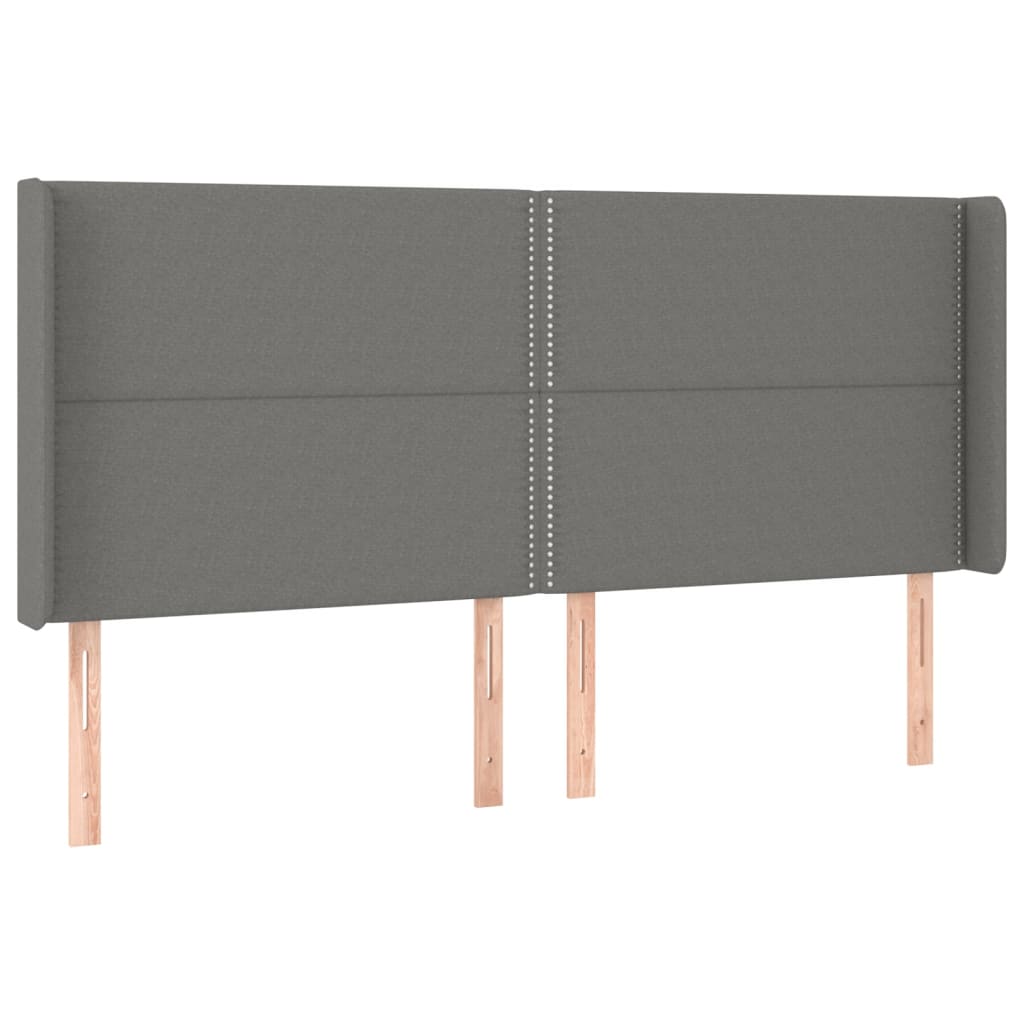 Boxspring met matras en LED stof donkergrijs 160x200 cm