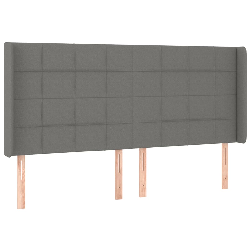 Boxspring met matras en LED stof donkergrijs 160x200 cm