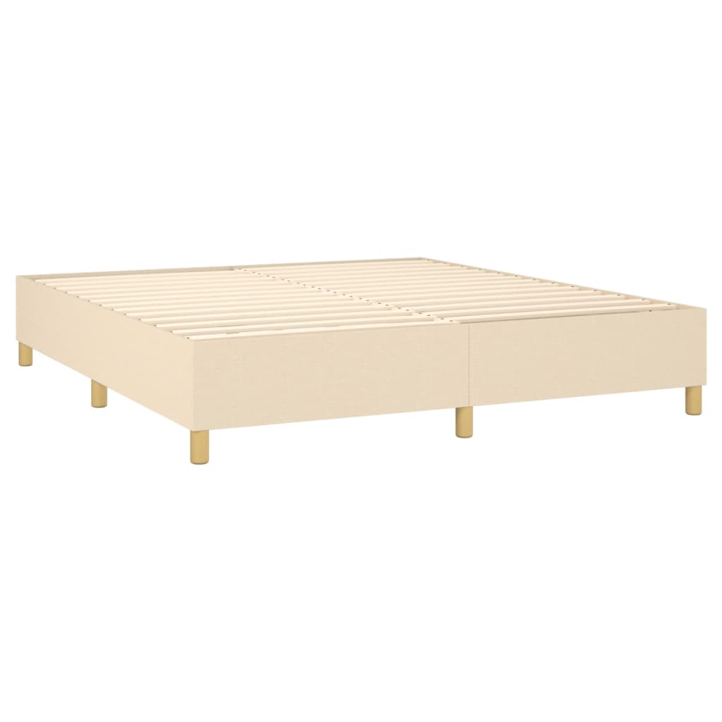 Boxspring met matras en LED stof crèmekleurig 160x200 cm