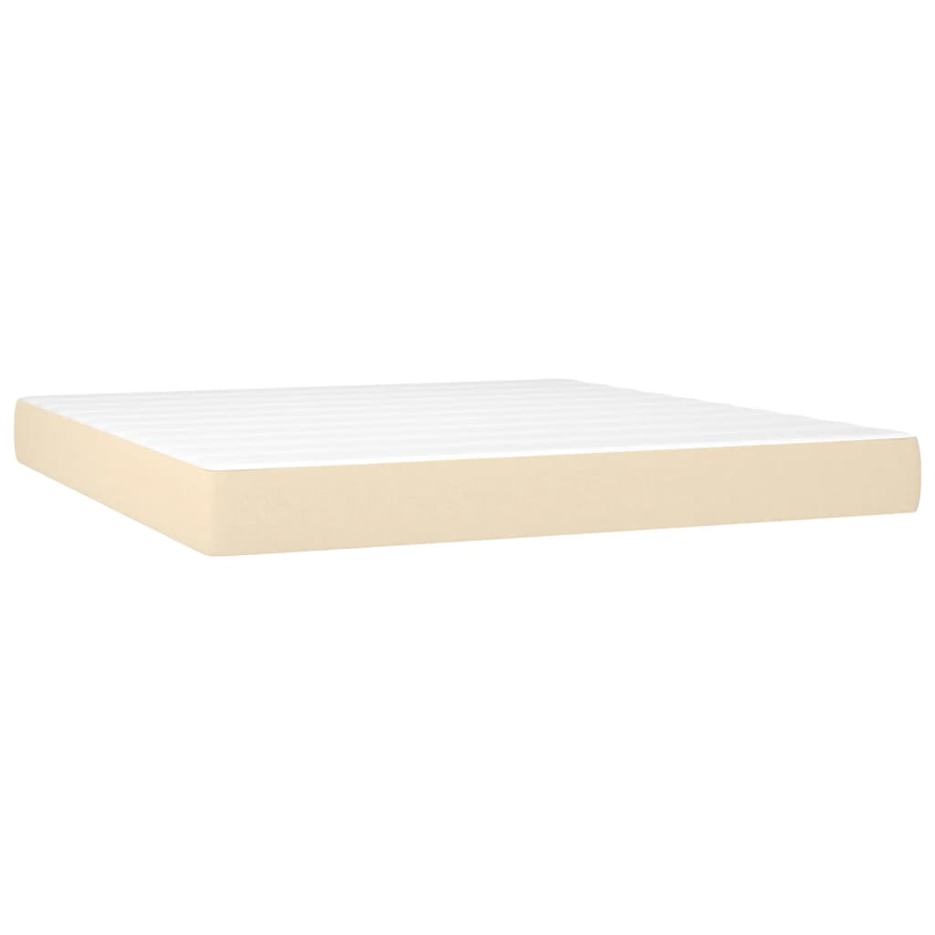 Boxspring met matras en LED stof crèmekleurig 160x200 cm