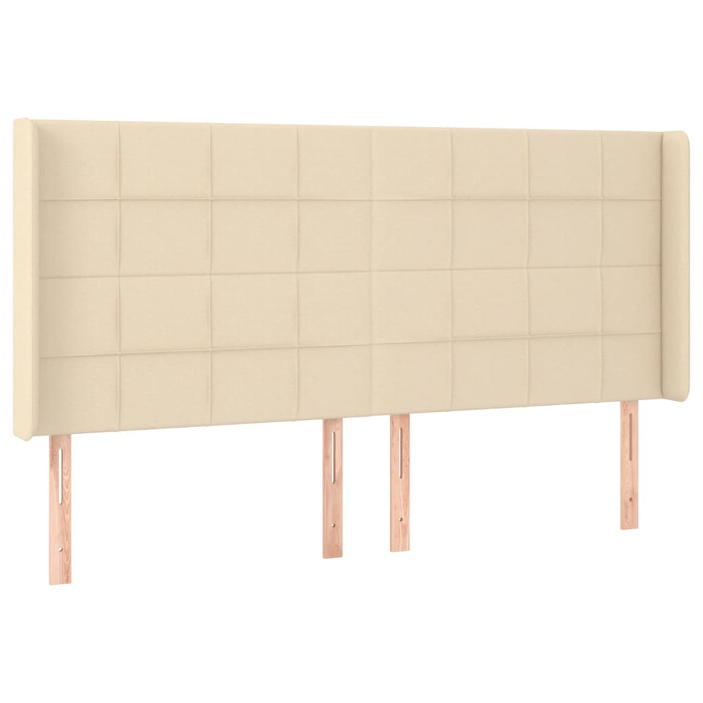 Boxspring met matras en LED stof crèmekleurig 160x200 cm