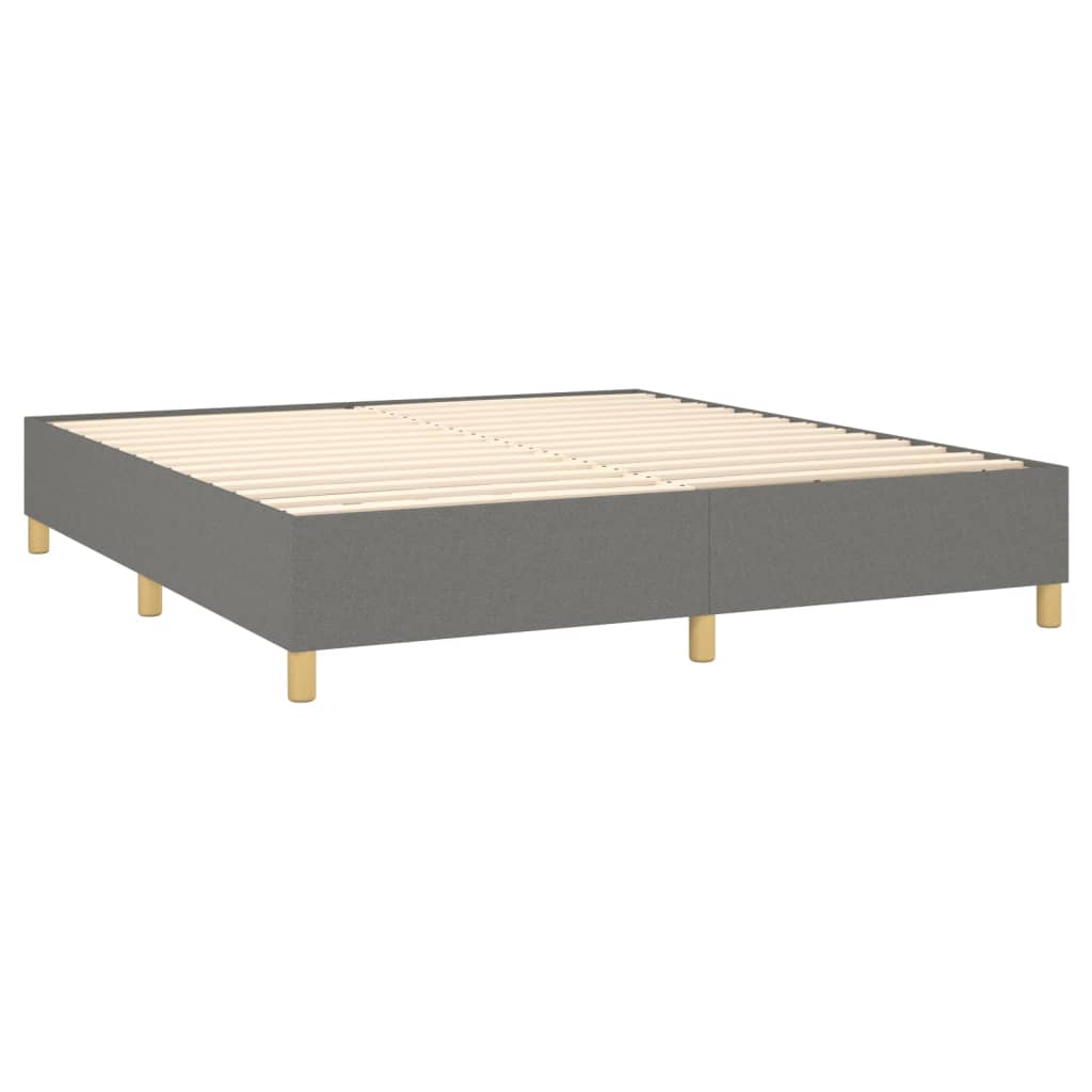 Boxspring met matras en LED stof donkergrijs 180x200 cm