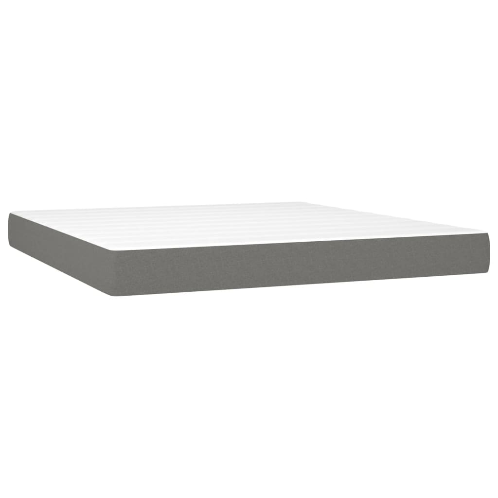 Boxspring met matras en LED stof donkergrijs 180x200 cm