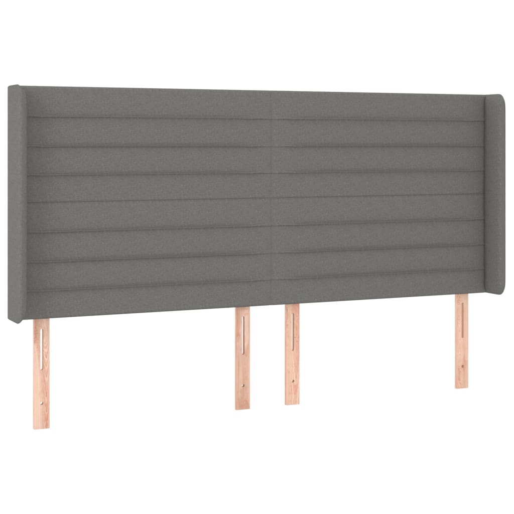 Boxspring met matras en LED stof donkergrijs 180x200 cm