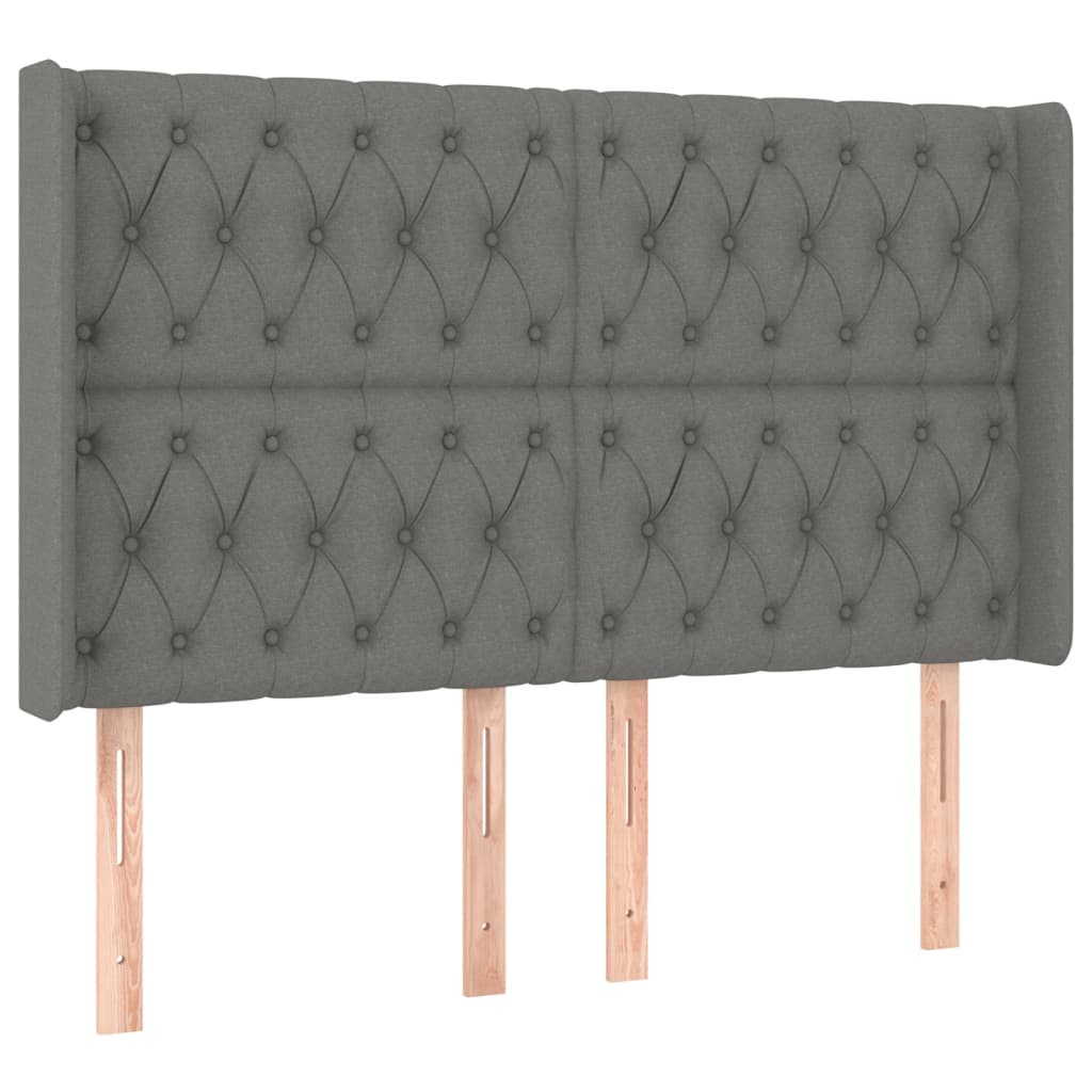 Boxspring met matras en LED stof donkergrijs 160x200 cm