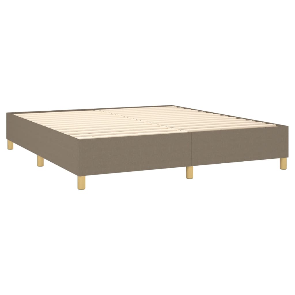 Boxspring met matras en LED stof taupe 180x200 cm
