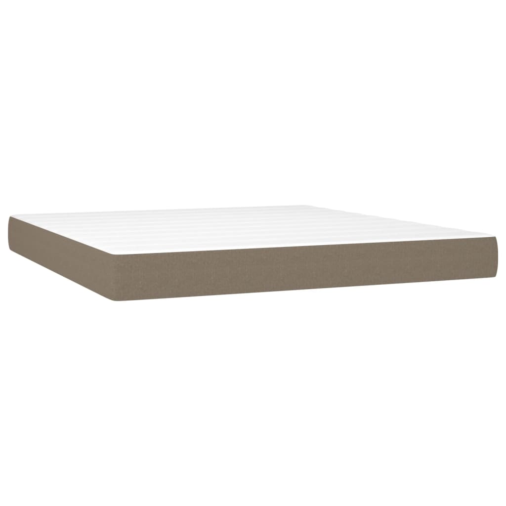 Boxspring met matras en LED stof taupe 180x200 cm