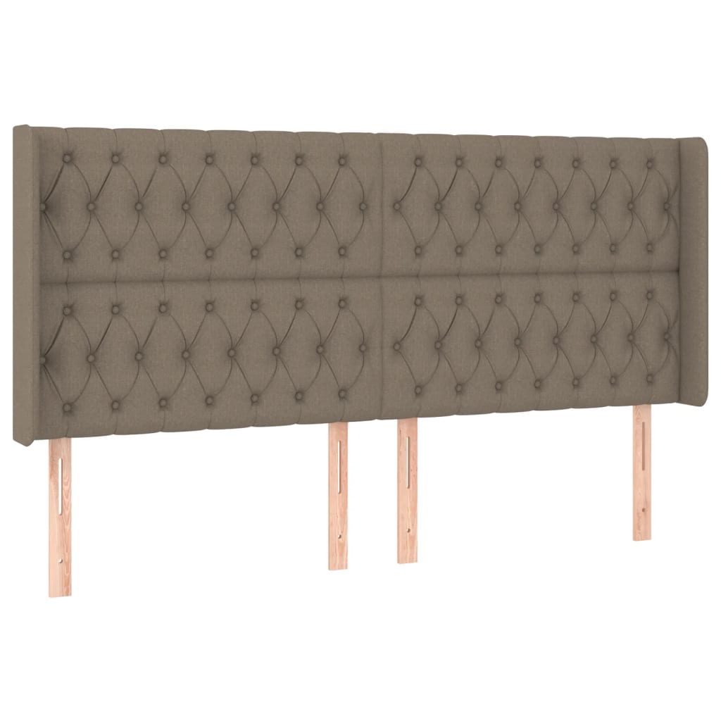 Boxspring met matras en LED stof taupe 180x200 cm
