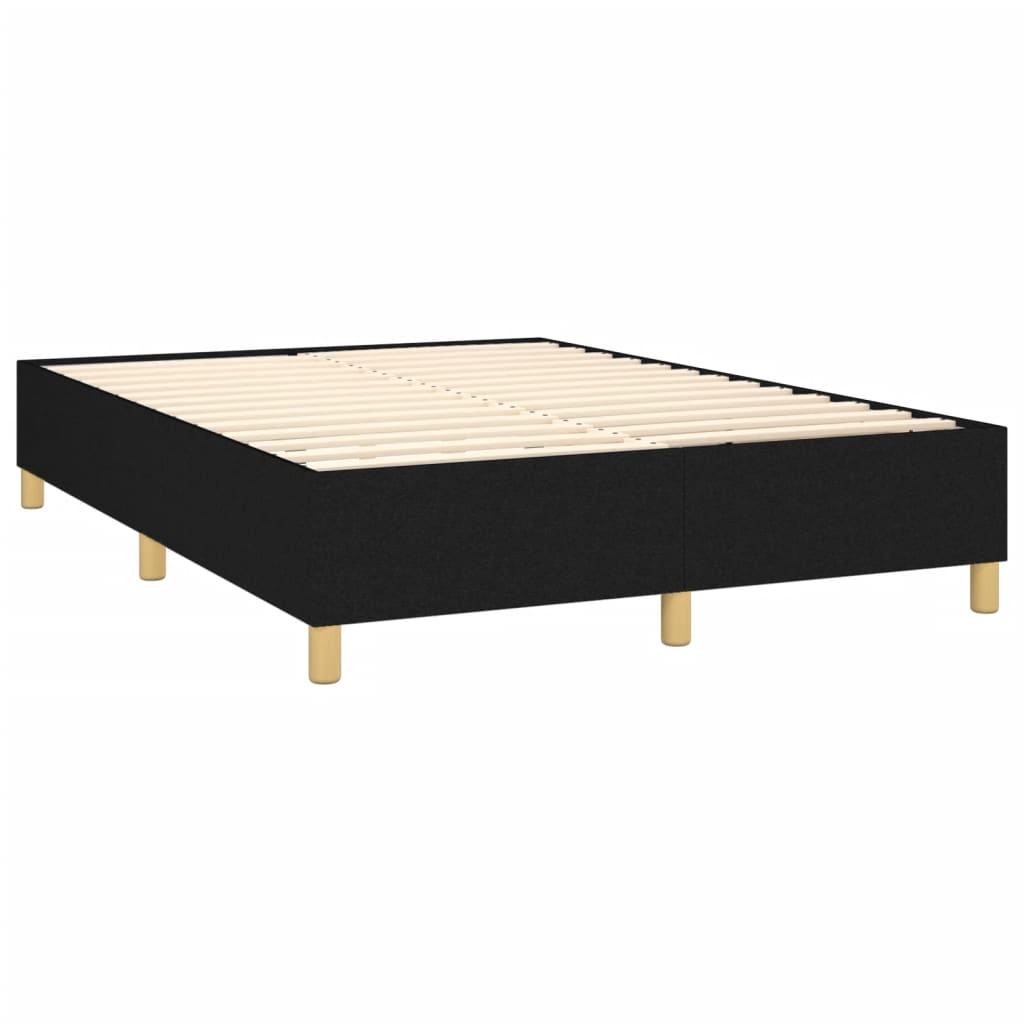 Boxspring met matras en LED stof zwart 140x190 cm