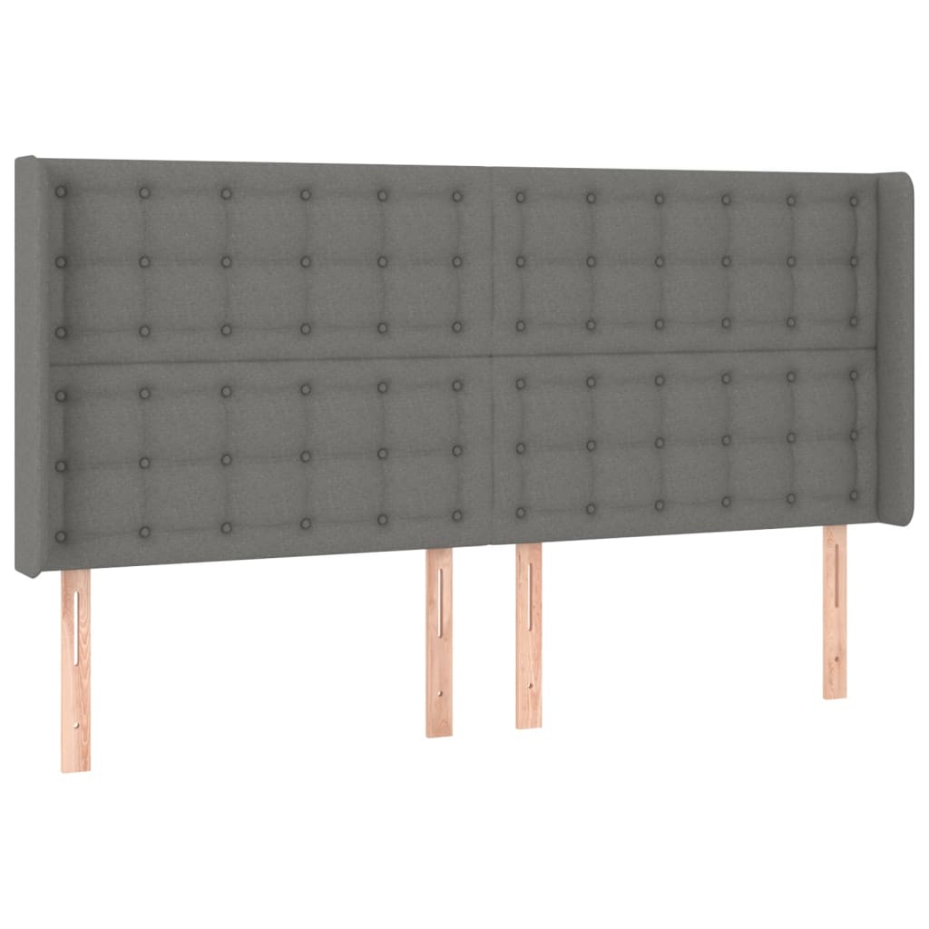 Boxspring met matras en LED stof donkergrijs 160x200 cm