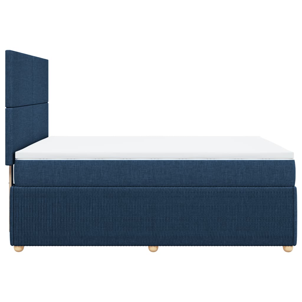 Boxspring met matras stof blauw 140x190 cm