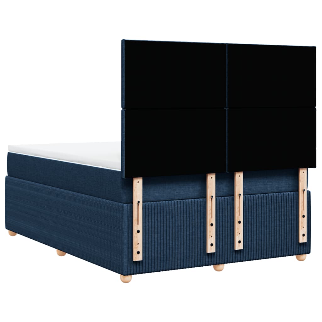 Boxspring met matras stof blauw 140x190 cm