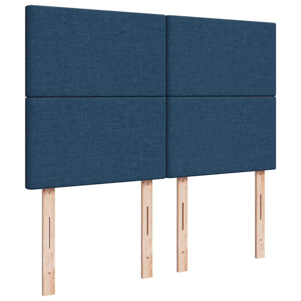 Boxspring met matras stof blauw 140x190 cm