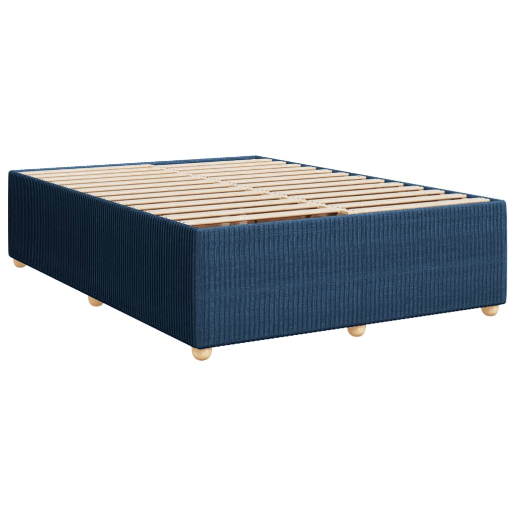 Boxspring met matras stof blauw 140x190 cm