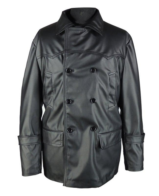Glasgow Mens Lambskin Double-Breasted Leather Coat Big and Tall-0