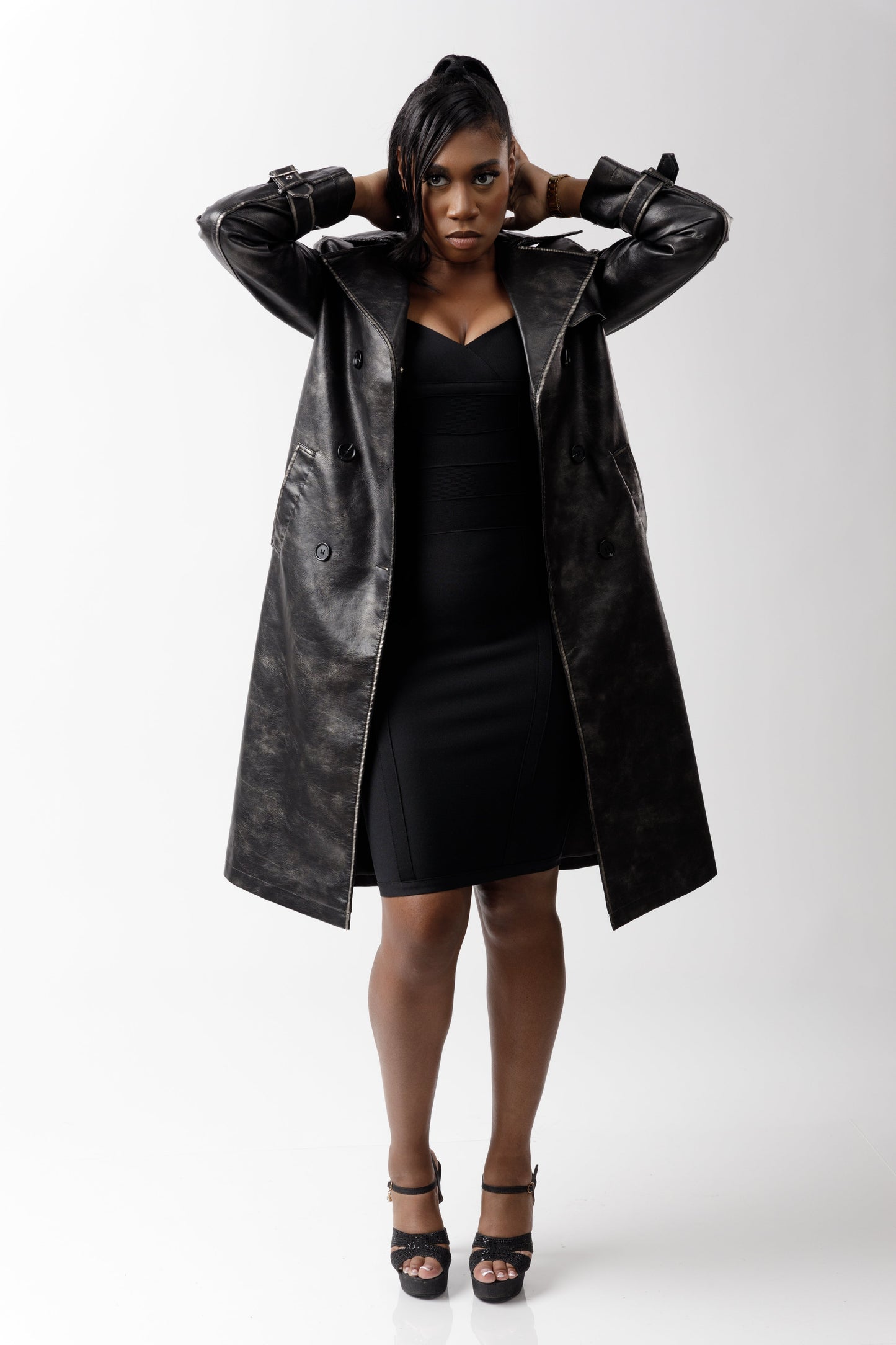Trenchcoat leatherlook-1