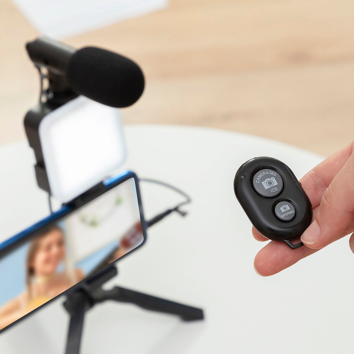 Vlogging Kit with Light, Microphone and Remote Control Plodni InnovaGoods 6 Pieces-8