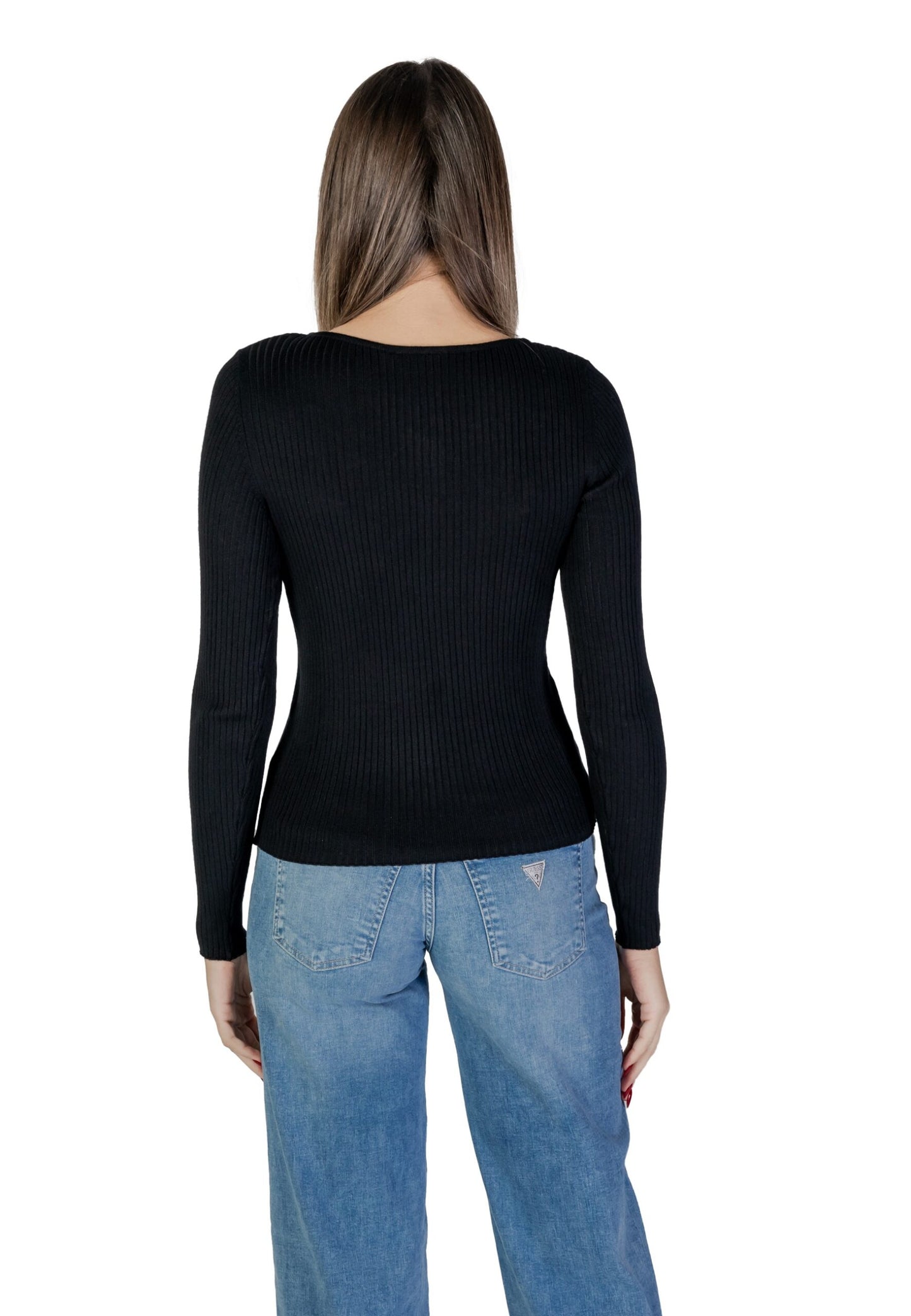 Jersey Vila Clothes vinelly l/s neck detail knit top/pb Black - Foto 2