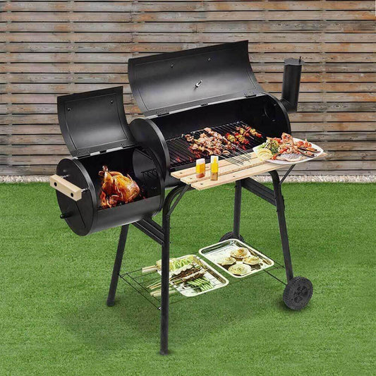 2v1 BBQ gril a smoker na drěvěné uhlí-0
