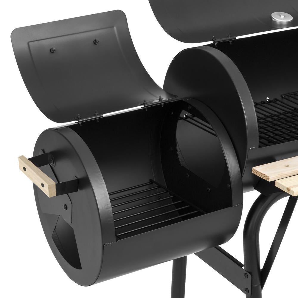 2v1 BBQ gril a smoker na drěvěné uhlí-4