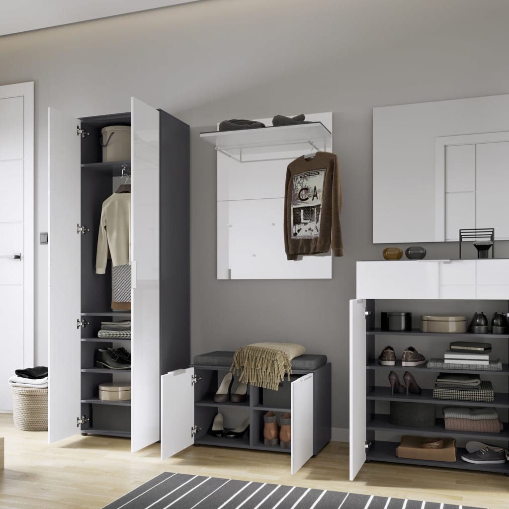 Schoenenbank GW-Rimini 75x40x48 cm grafischkleurig en wit