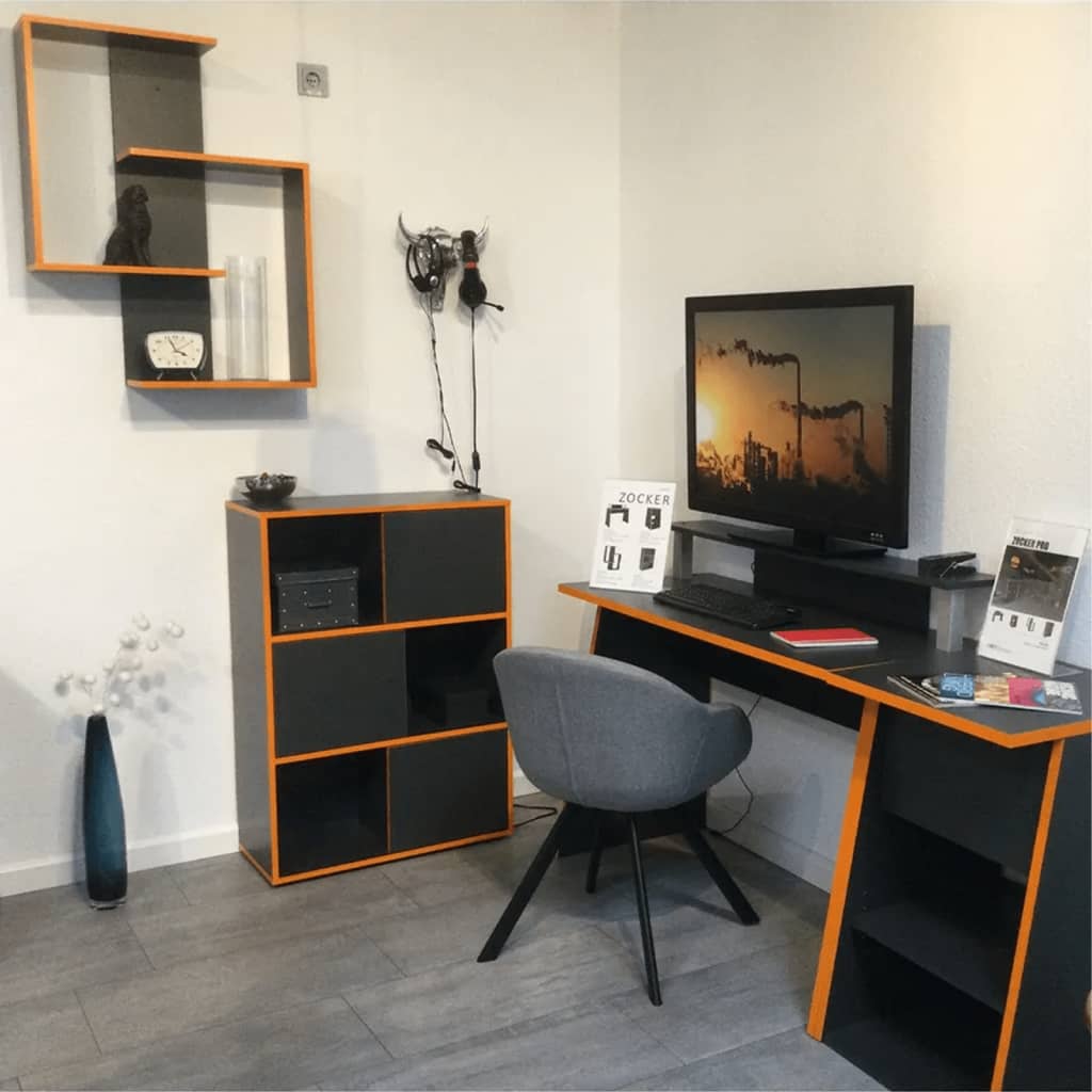 Schappenkast met 3 open vakken vrijstaand 68,5x33x99 cm antraciet