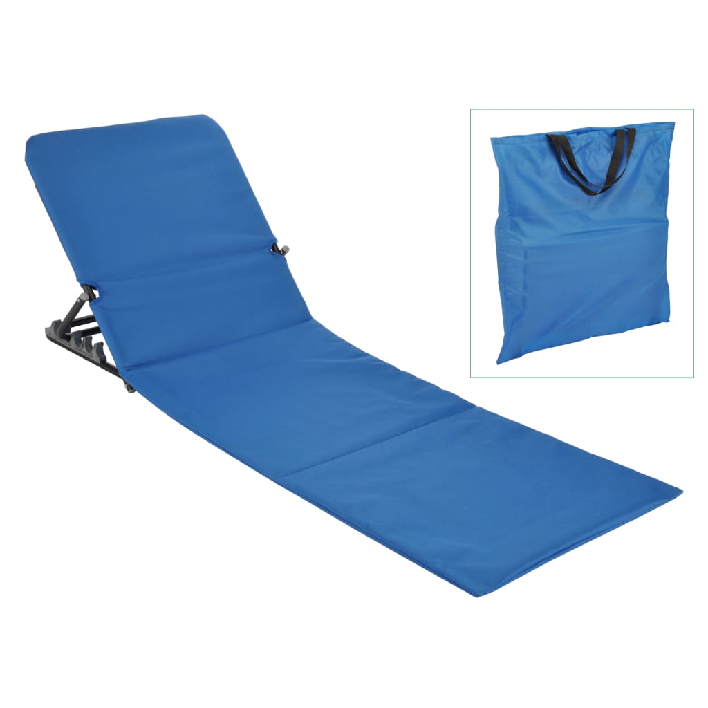 Strandmat stoel opvouwbaar PVC blauw