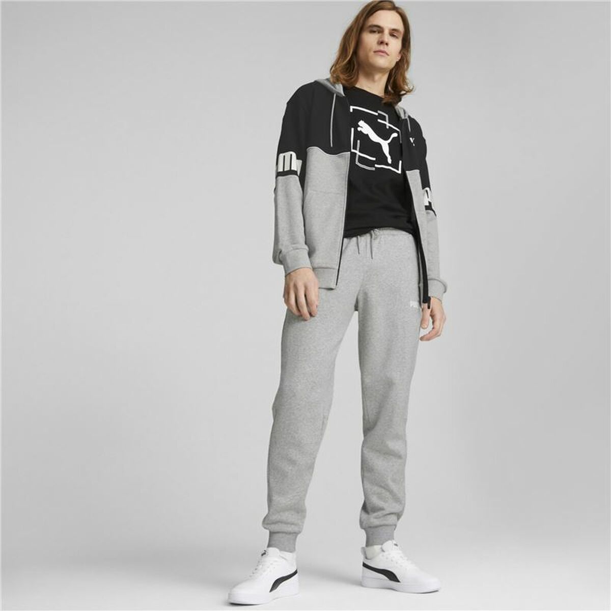 Adult's Tracksuit Bottoms Puma Power Grey Men-4