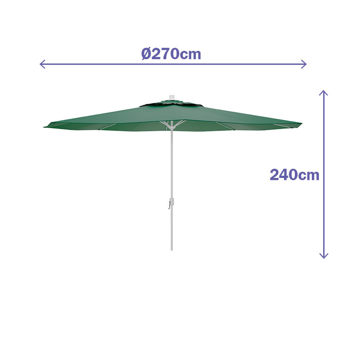 Sunshade Marbueno Green Polyester Steel Ø 270 cm-2