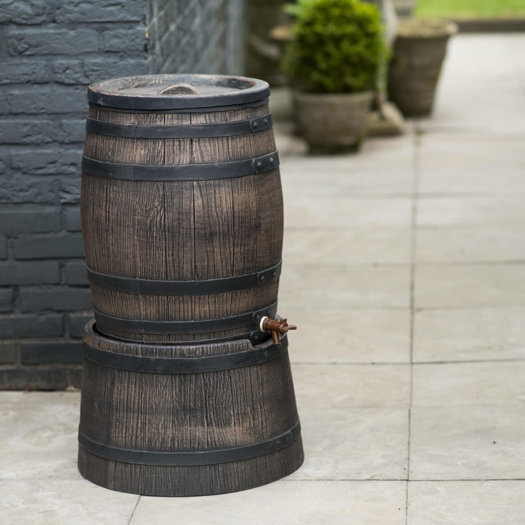 Standaard voor regenton met hout-look 45x28,5 cm bruin