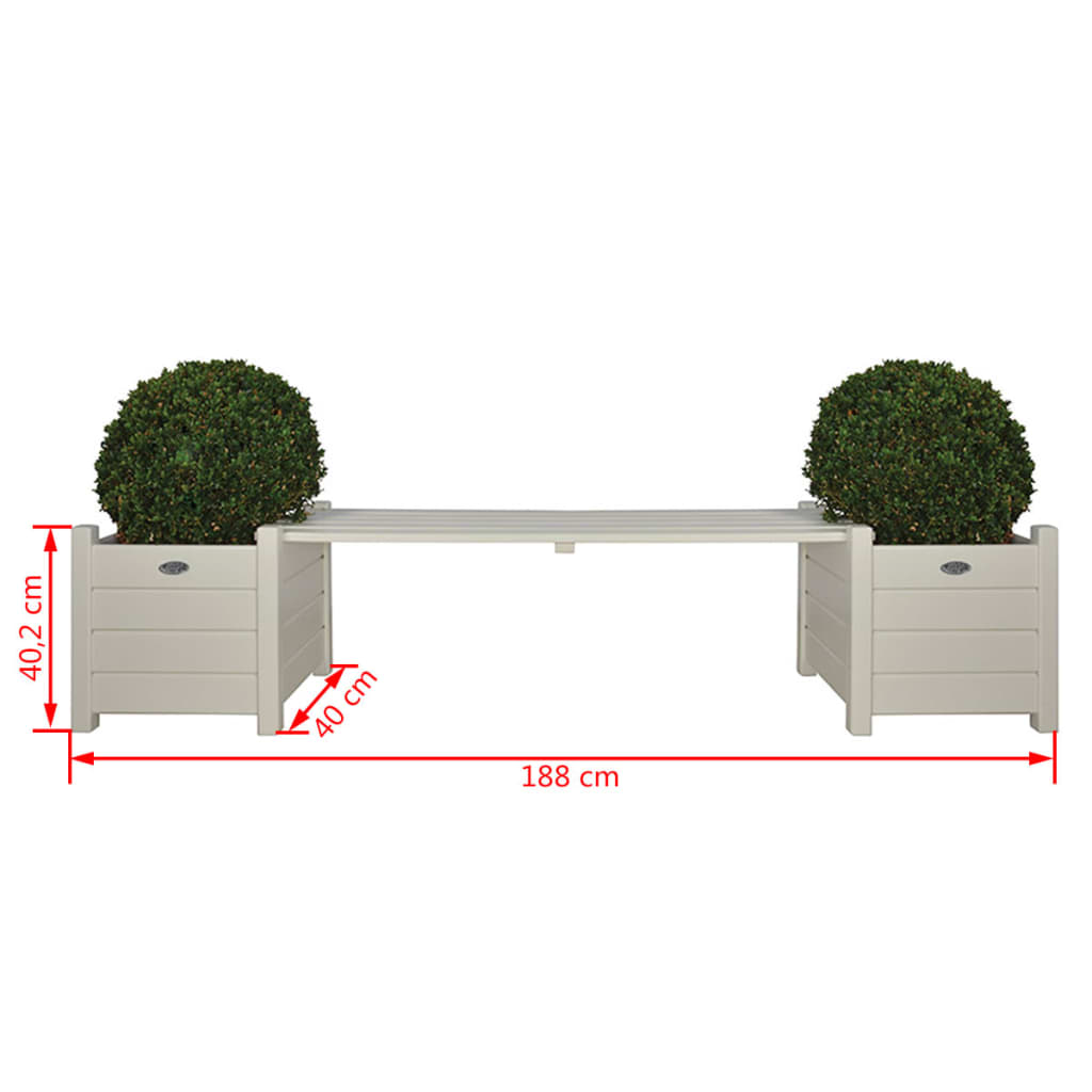 Bank met Plantenbak Wit CF33W