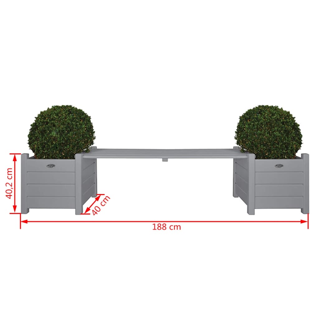 Bank met Plantenbak Grijs CF33G