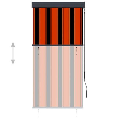 Rolgordijn voor buiten 80x250 cm oranje en bruin