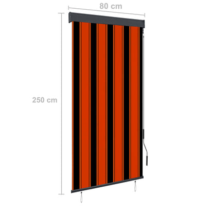 Rolgordijn voor buiten 80x250 cm oranje en bruin