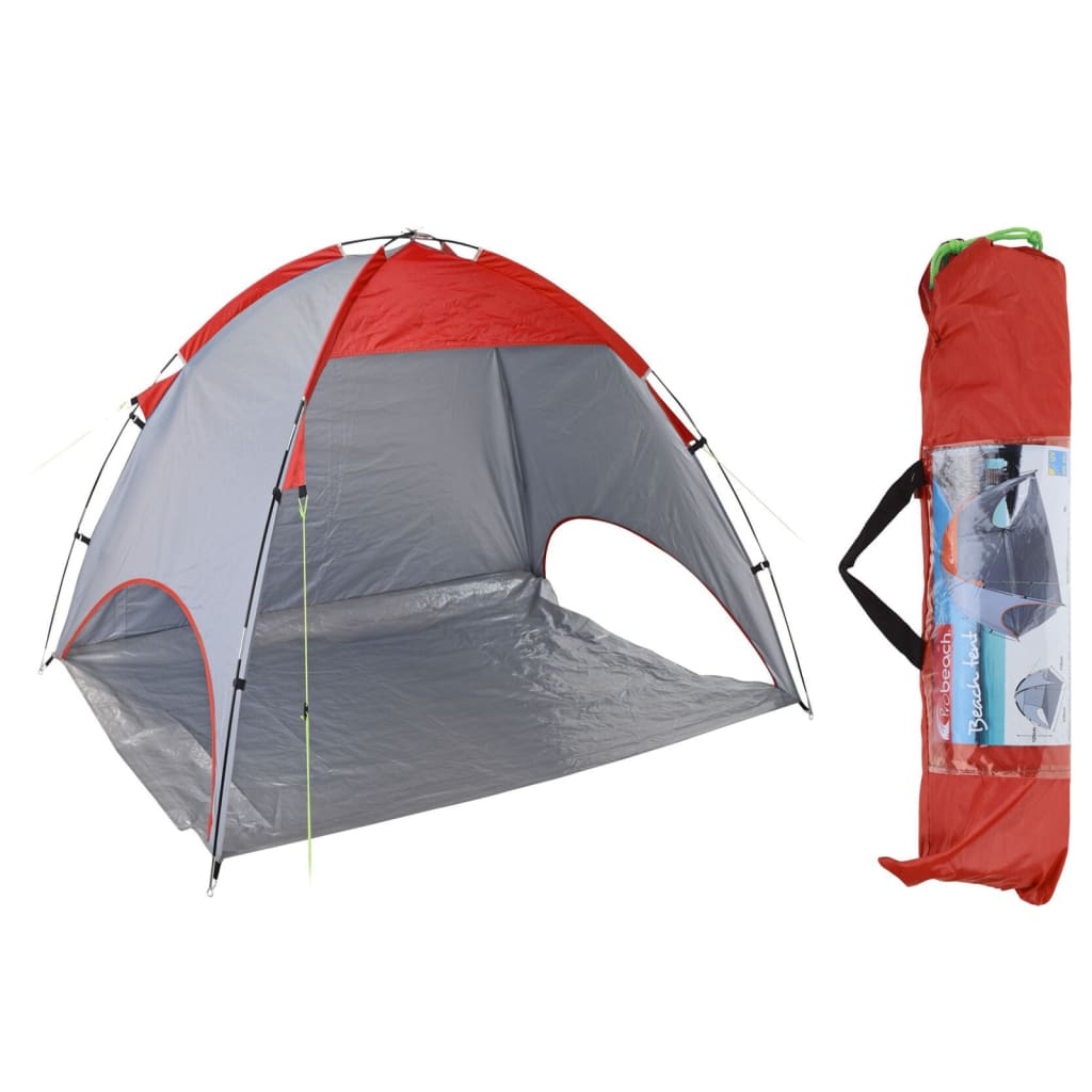 Strandtent 220x120x115 cm rood en grijs