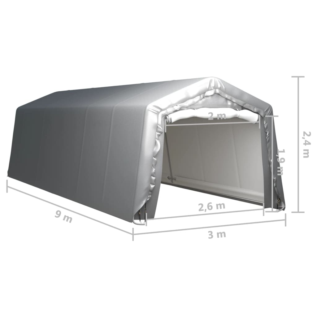 Opslagtent 300x900 cm staal grijs