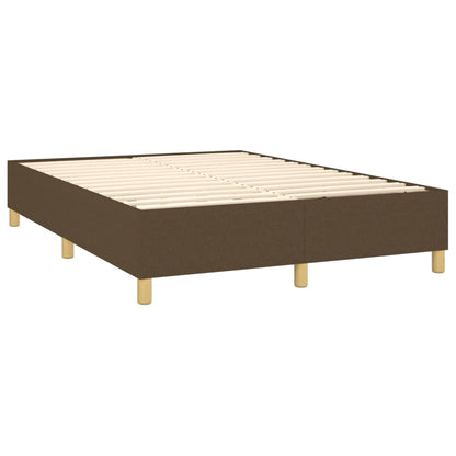Boxspring met matras en LED stof donkerbruin 140x190 cm