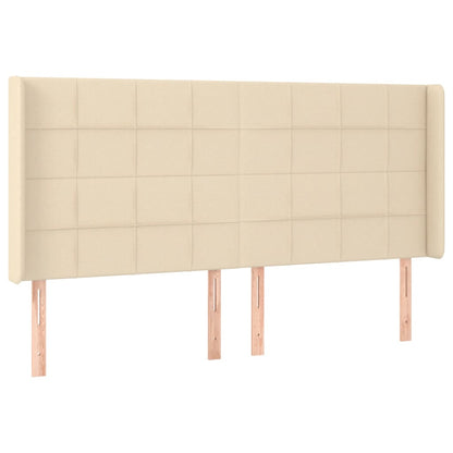 Boxspring met matras en LED stof crèmekleurig 160x200 cm