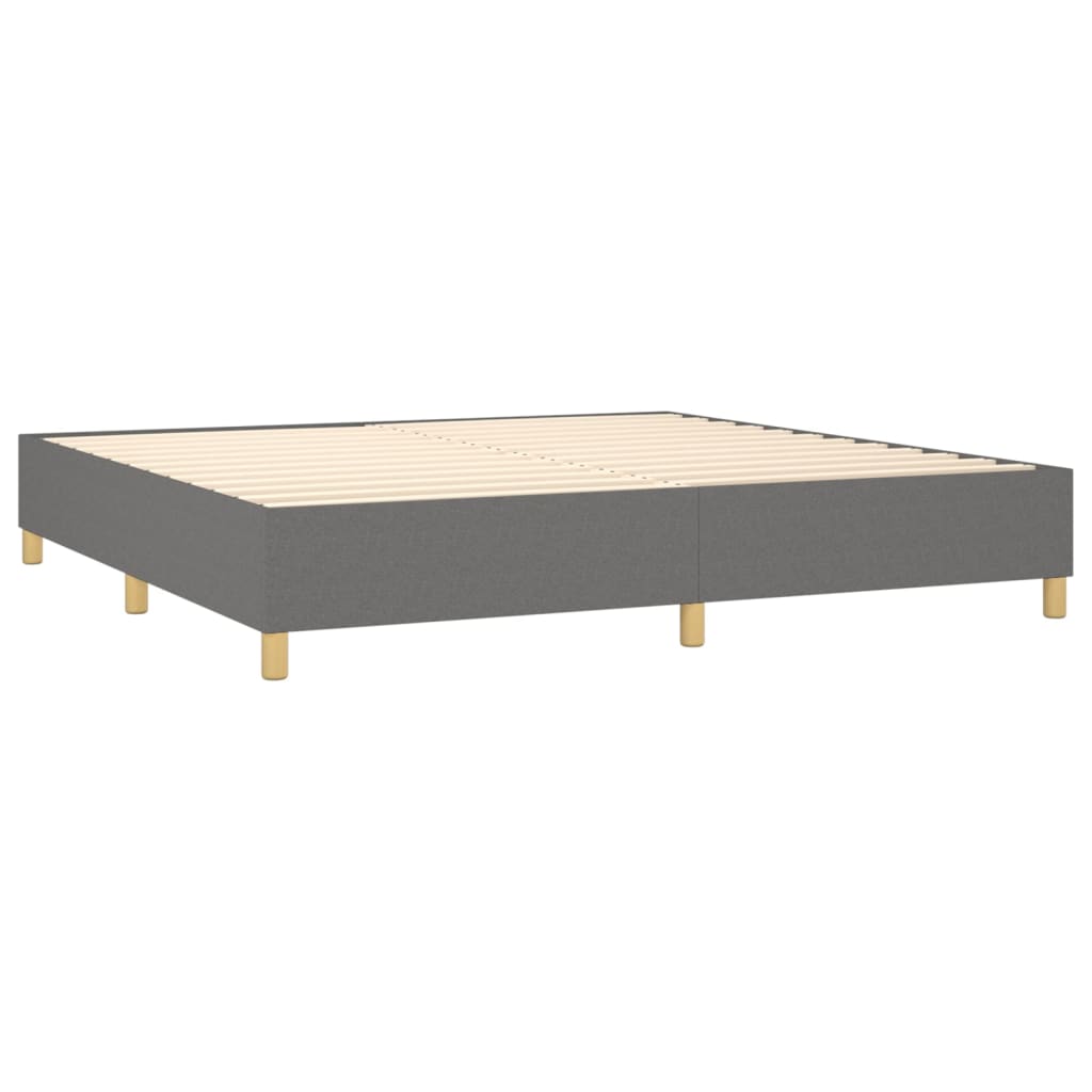 Boxspring met matras en LED stof donkergrijs 200x200 cm
