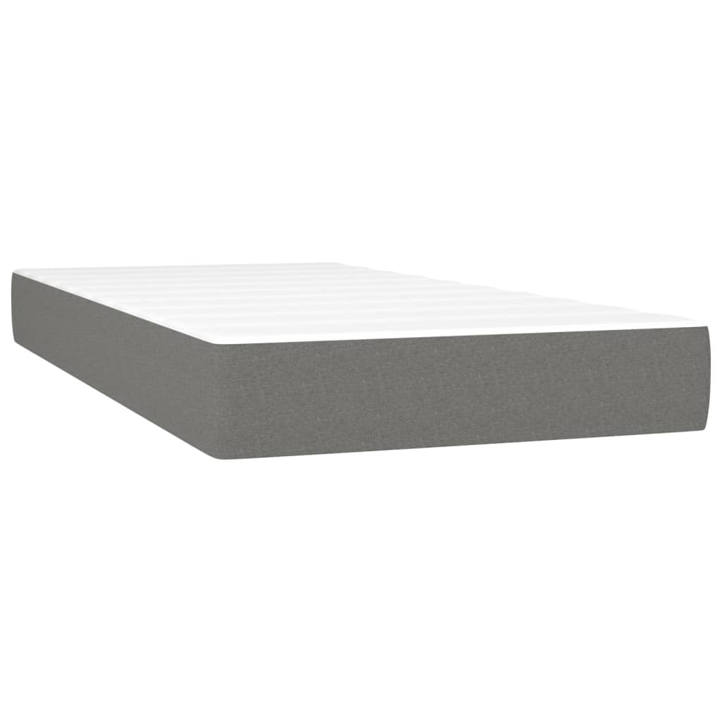 Boxspring met matras en LED stof donkergrijs 200x200 cm